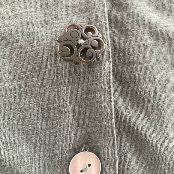 Soft Surroundings tunic, size M. Green grey with decoritive buttons. - Picture 5 of 8